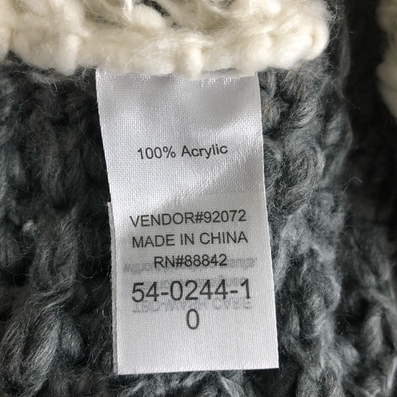 Knitted Black, Gray, White, Infinity Scarf - Picture 4 of 4